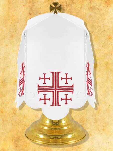 Sukienka na puszkę "Krzyże Jerozolimskie" czerwona