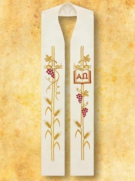 Bestickte Stola "Alpha Omega"