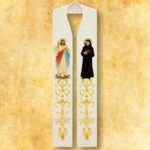 Gestickte Stola "Jesus der Barmherzige und die heilige Faustina"