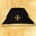 Schwarzer Kelchschleier mit goldener Zierschleife