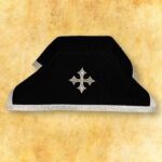 Schwarzer Kelchschleier mit silberner Zierschleife