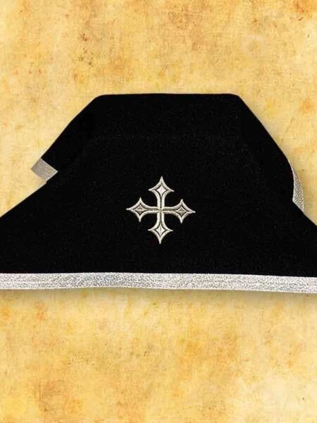 Schwarzer Kelchschleier mit silberner Zierschleife