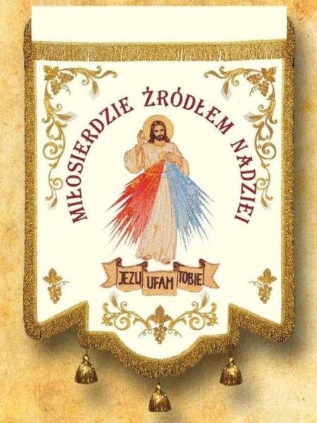 Chorągiew haftowana - Jezu Miłosierny