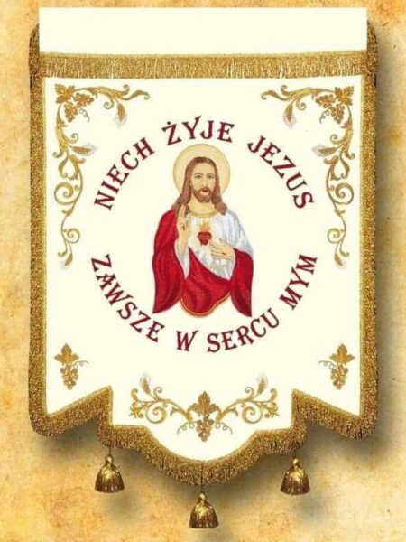 Chorągiew haftowana- Serce Jezusa