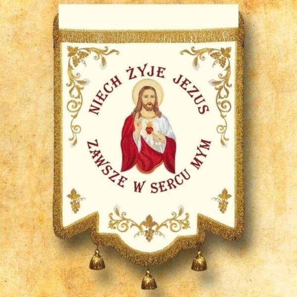 Chorągiew haftowana- Serce Jezusa