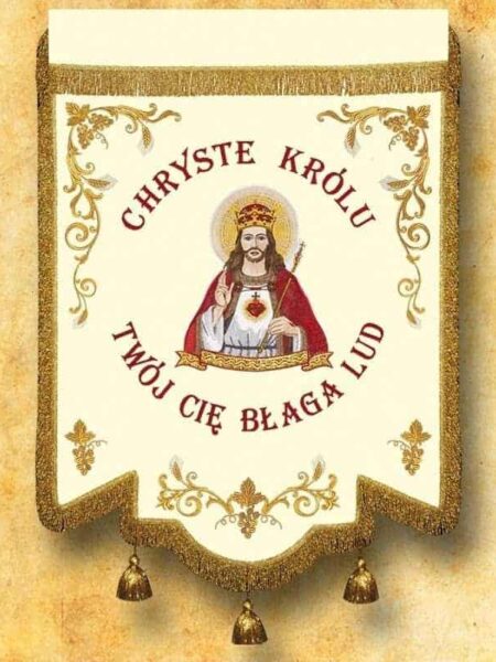 Chorągiew haftowana - Chrystus Król