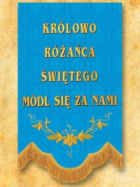 Mini chorągiew haftowana- MB Różańcowa