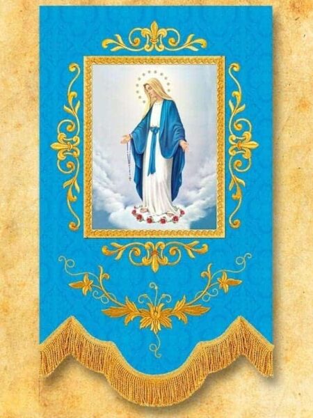 Mini embroidered flag - Our Lady of the Rosary