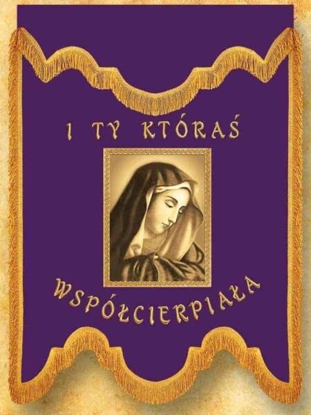 Chorągiew żałobna fioletowa Matka Bolesna