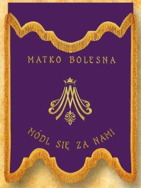 Chorągiew żałobna fioletowa Matka Bolesna