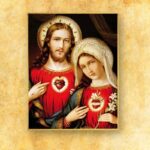 Ozdoba liturgiczna duża Serce Jezusa i Maryi (fotograficzna)