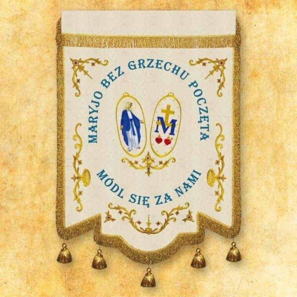 Chorągiew haftowana z wizerunkiem Jezus Chrystus