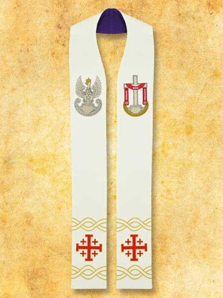Stuła haftowana dwustronna "Wojskowa"
