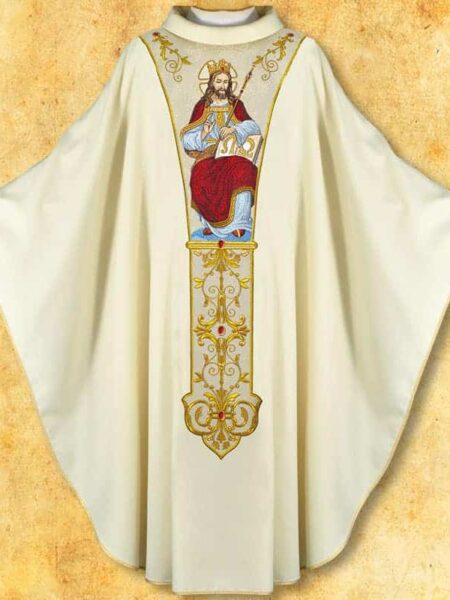Ornat Z Haftowanym Pasem "Jezus  Chrystus Król"