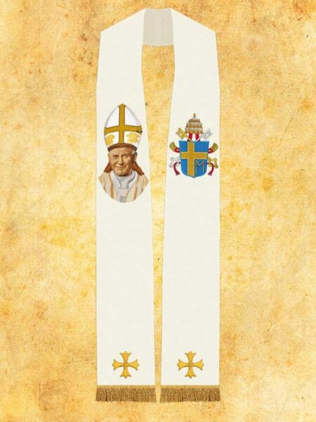 Stuła Haftowana "Jan Paweł Ii"