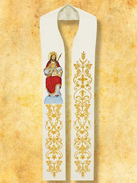 Stuła haftowana "Chrystus Król"