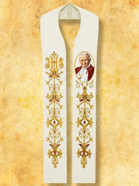 Stuła haftowana "Jan Paweł II"