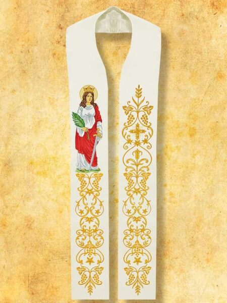 Stuła haftowana "Św. Barbara"
