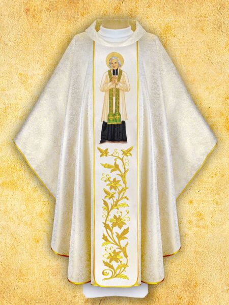 Ornat z wizerunkiem haftowanym "Św.  Jan Maria Vianney"