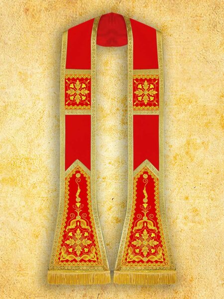 Stuła haftowana rzymska "Brillante-Rosso"