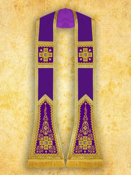 Stuła haftowana rzymska "Brillante-Viola"