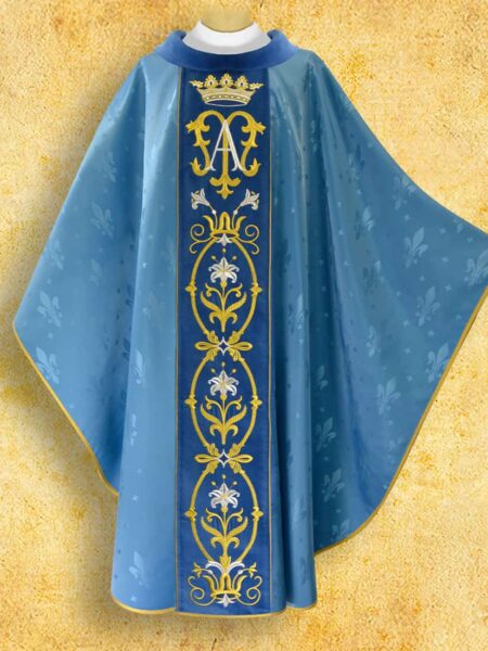 Ornat haftowany "Maria  D'Oro-Blu"