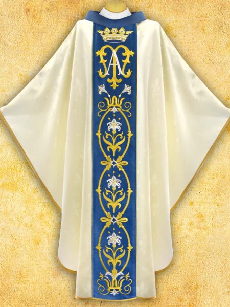 Ornat haftowany "Maria  D'Oro-Bianco"