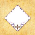 Elegant decorative design with cross and flowers