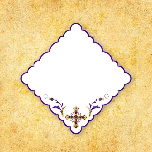 Elegant decorative design with cross and flowers