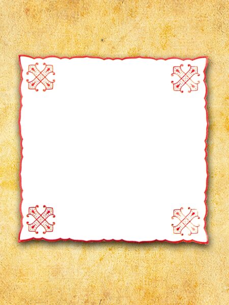 (product) Serwetka Haftowana "Calvario"
  Czerwona 45X45